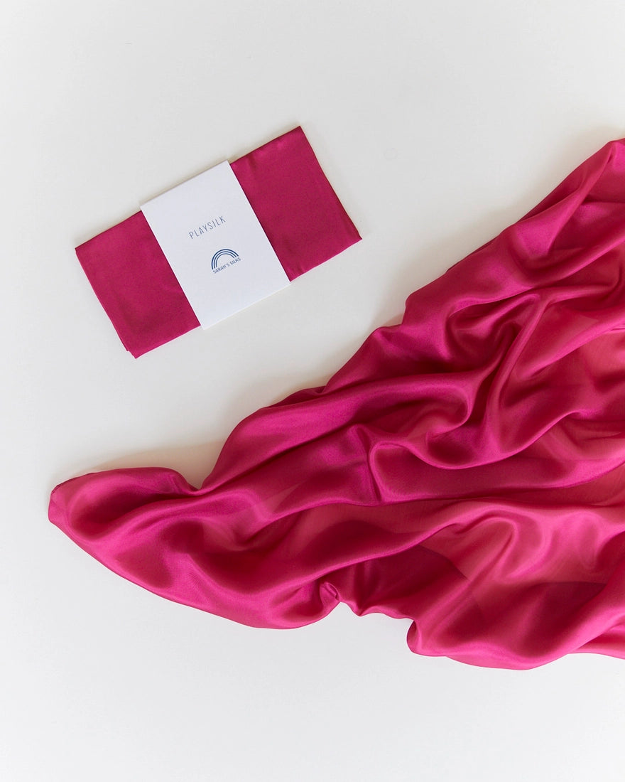 Sarah's Silks ühevärviline mängusiid, punakaslilla