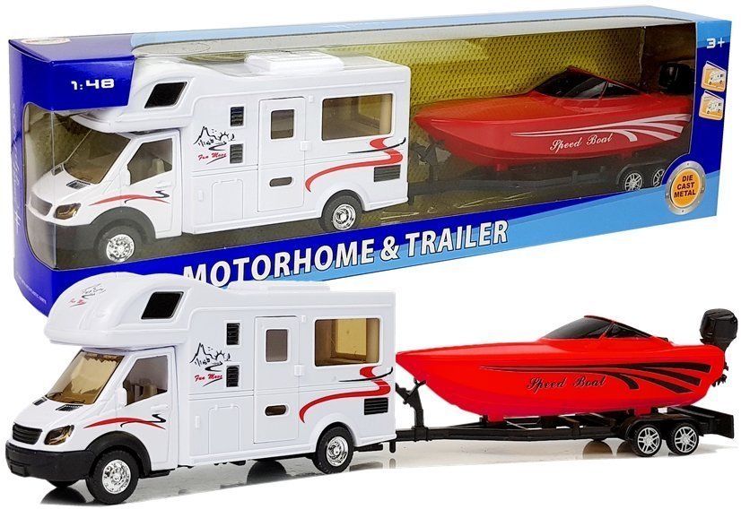 Lean Toys Matkaauto punase mootorpaadiga