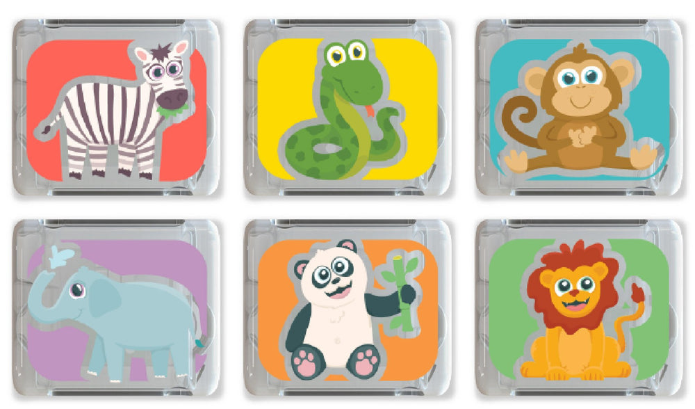 Glo Pals sensoorsed valguskuubikud vanni - Zoo Edition