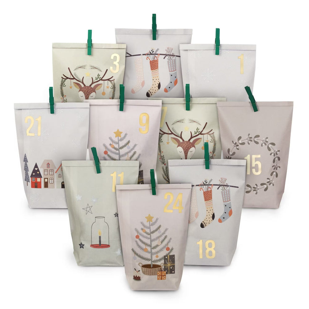 Papierdrachen korduvkasutatav Advendikalender