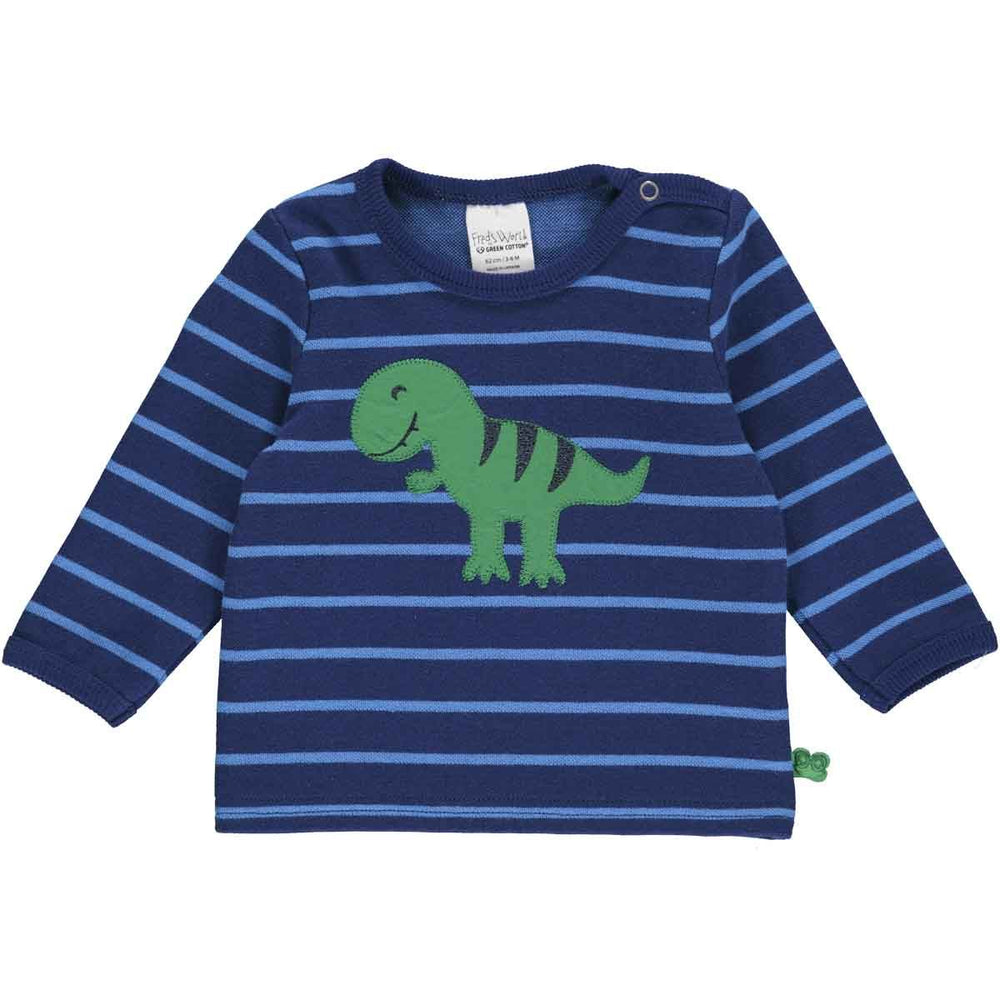 Fred's World Dinosaur applique l/s T baby, Deep blue