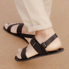 GROUNDIES® Kos Black, naiste barefoot sandaalid