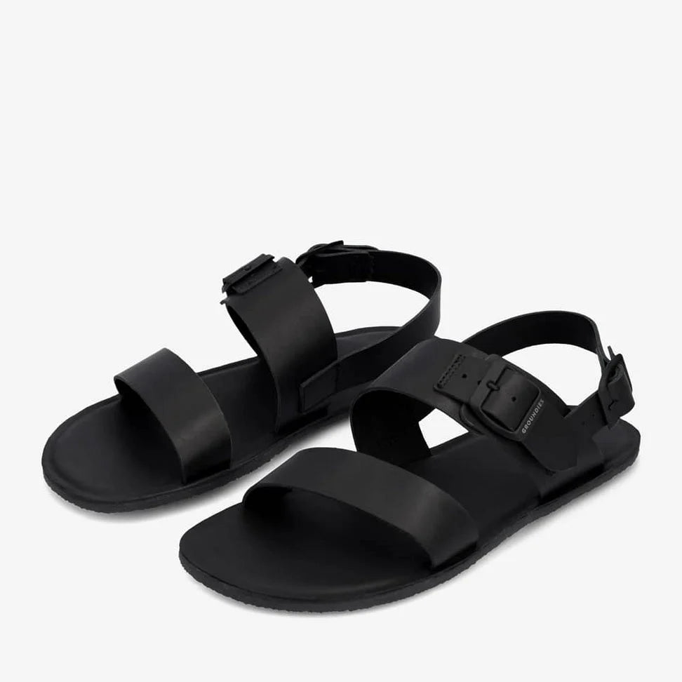 GROUNDIES® Kos Black, naiste barefoot sandaalid
