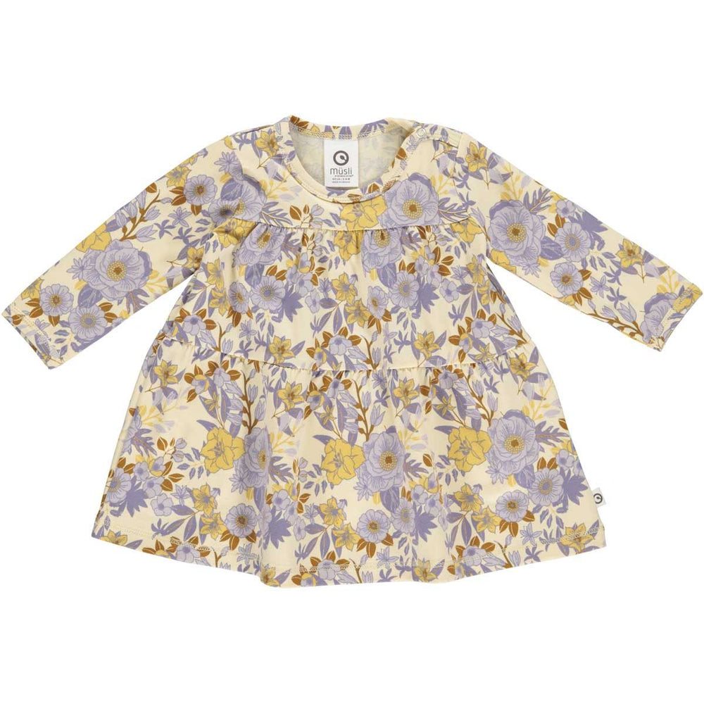 Müsli Cardamine l/s dress baby, calm yellow