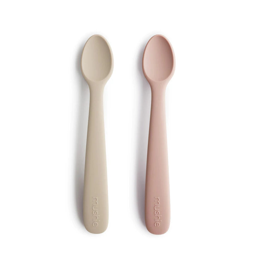 Mushie silikoonist lusikad, 2 pakk- Blush/Shifting Sand