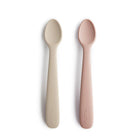 Mushie silikoonist lusikad, 2 pakk- Blush/Shifting Sand