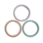 Mushie silikoonist närimisrõngas Pearl 3tk- Lilac/Cyan/Soft Peach
