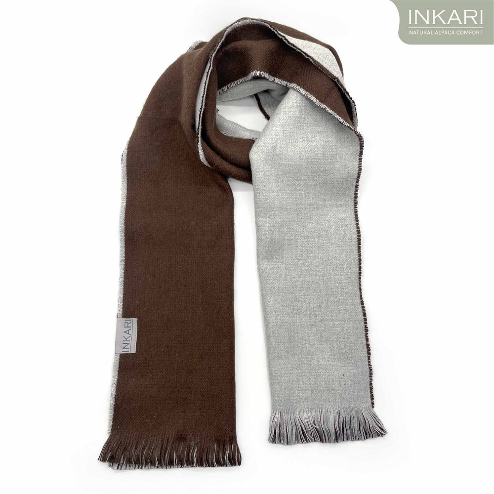INKARI Double Face alpakavillane sall, Grown/Grey