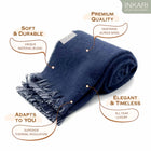 INKARI Double Face alpakavillane sall, Indigo/Grey
