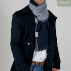 INKARI Double Face alpakavillane sall, Indigo/Grey