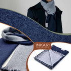 INKARI Double Face alpakavillane sall, Indigo/Grey