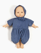 Minikane® Babies Noa velvetist romper ja beebimüts, Dark Blue