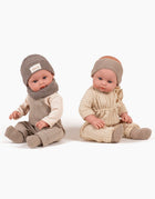 Minikane® Bambinis 47cm beebinukk Yann, Kalasabamustriga traksipükste ja triiksärgi komplektiga