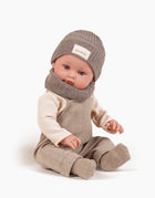 Minikane® Bambinis 47cm beebinukk Yann, Kalasabamustriga traksipükste ja triiksärgi komplektiga