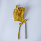 MiniMilla musliinkangast beebimüts, mustard mouse