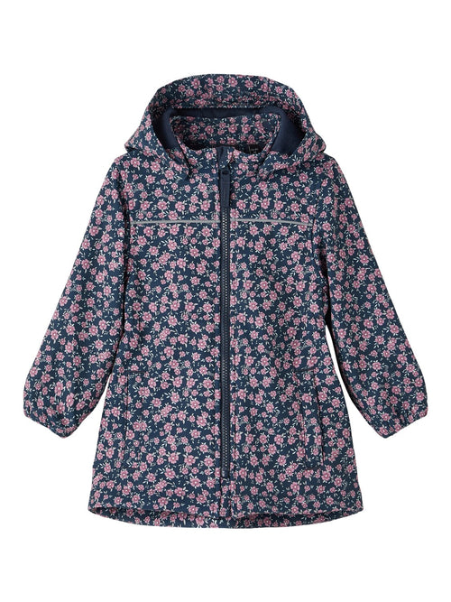 Name It Alfa Small Flower softshell pikem jope tüdrukutele, dark sapphire