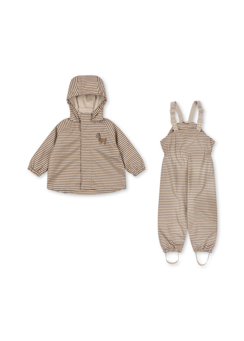 Konges Slojd Rainy Palme Dog, vihmakomplekt sooja voodriga - Stripe La Mer