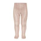 Condor perle openwork tights, Old Rose