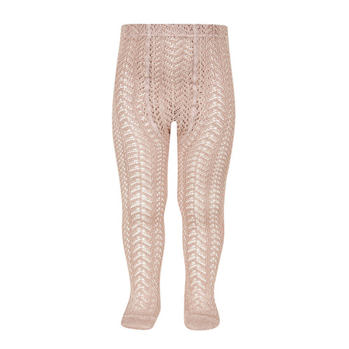 Condor perle openwork tights, Old Rose