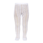 Condor perle openwork tights, White