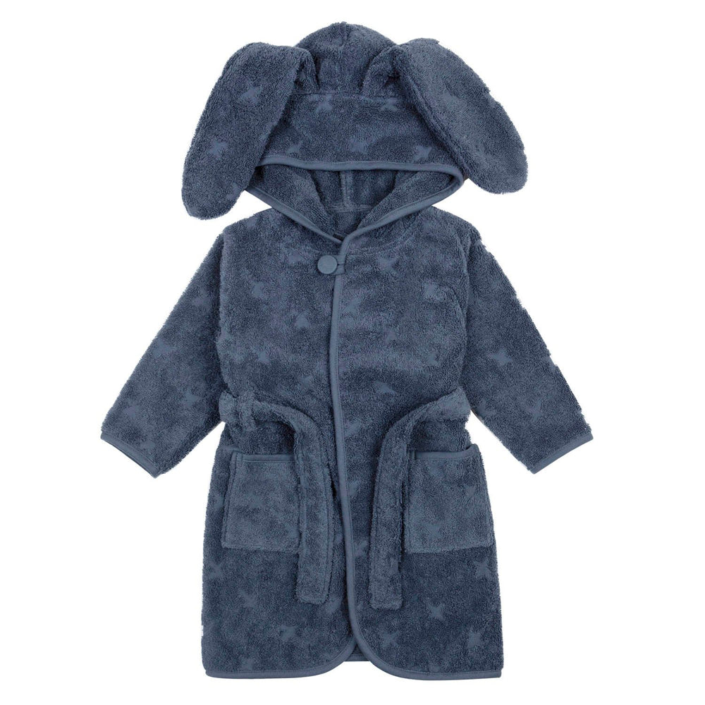 Müsli orgaanilisest puuvillafroteest hommikumantel Bunny, Indigo