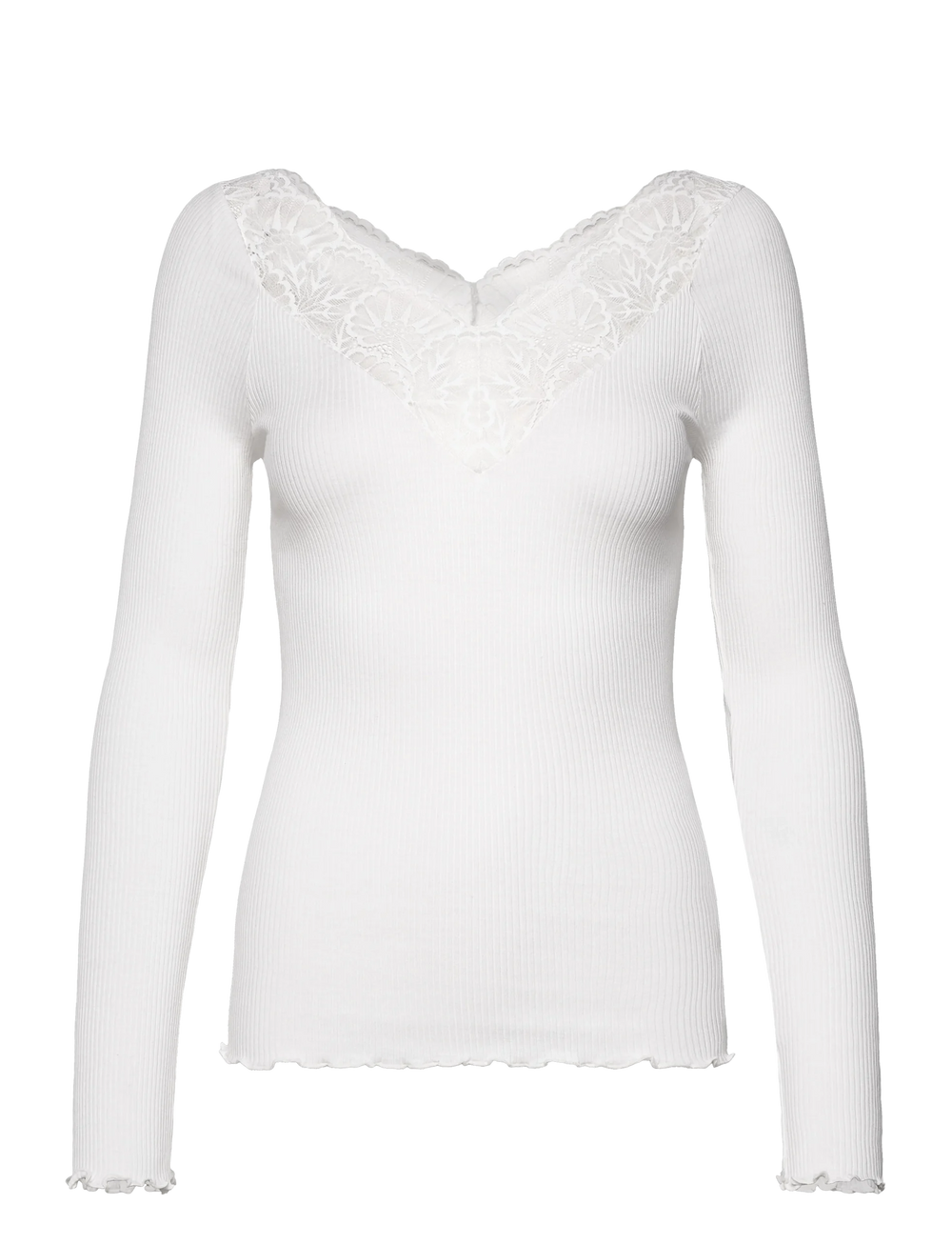 Rosemunde Beatha pitsiga siidist pluus, new white