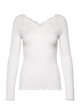 Rosemunde Beatha pitsiga siidist pluus, new white