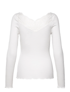 Rosemunde Beatha pitsiga siidist pluus, new white