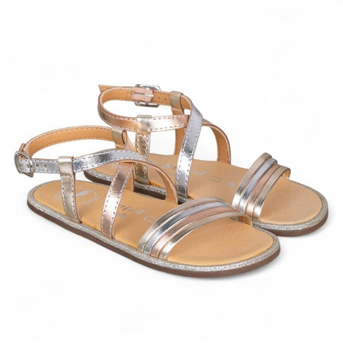 Chetto nahast metalliktoonis sandaalid, Plata