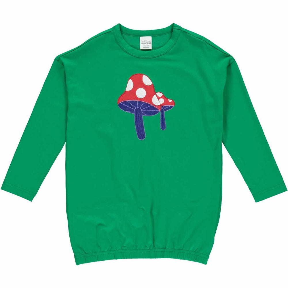 Fred's World Mushroom front l/s dress, Earth green