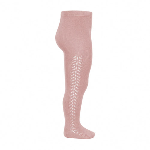 Condor side openwork warm tights, Pale Pink