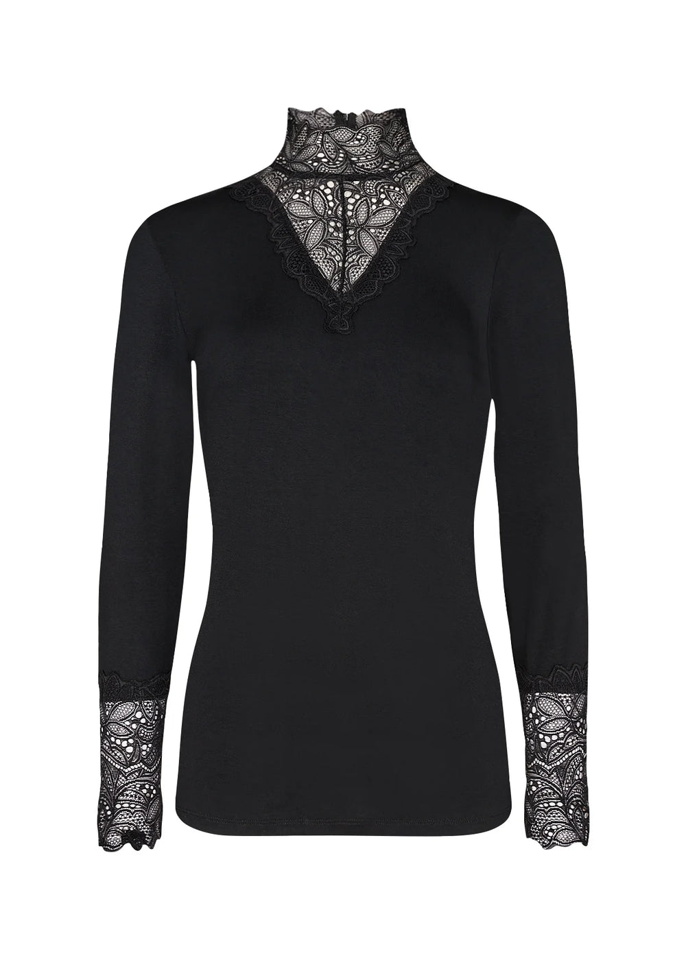 Soyaconcept pikkade varrukatega pidulik pitsiga pluus, Black