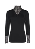 Soyaconcept pikkade varrukatega pidulik pitsiga pluus, Black