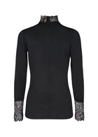 Soyaconcept pikkade varrukatega pidulik pitsiga pluus, Black