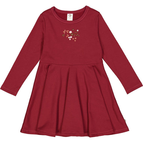 Müsli Flora sweat l/s dress, cabernet