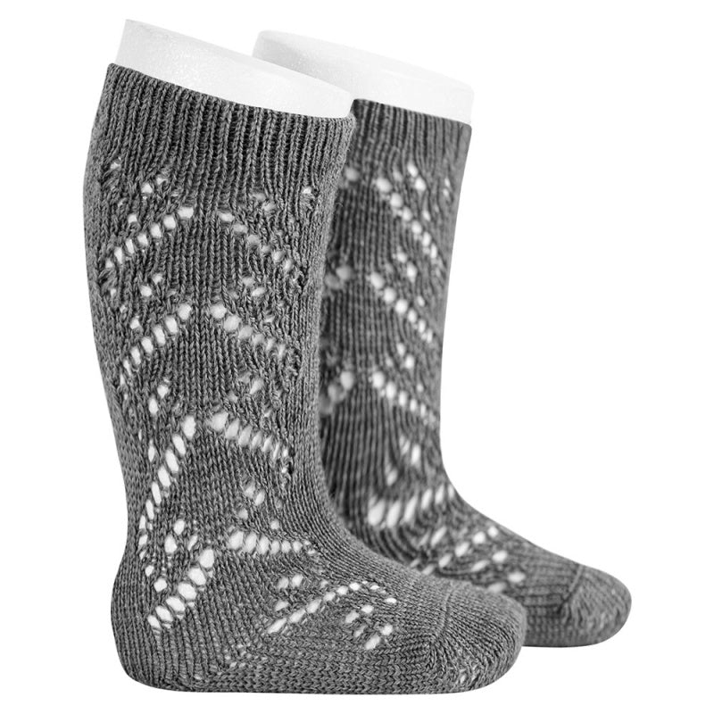 Condor openwork hearts meriinovillased põlvikud, Light Grey