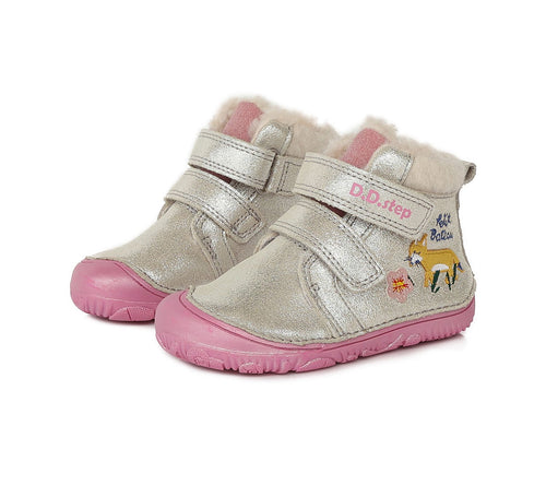 D.D.Step sooja voodriga barefoot-saapad, silver/rebane 073