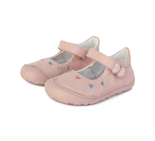 D.D.Step nahast kingad, baby pink/värvilised südamed 073