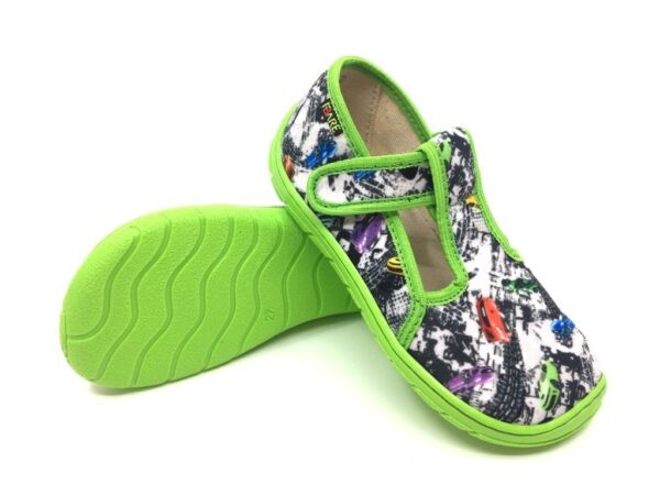 Fare Bare tennised, roheline Fare Bare tennised, roheline Laste barefoot-jalatsid - HellyK - Kvaliteetsed lasteriided, villariided, barefoot jalatsid