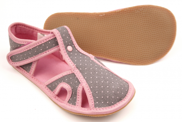 EF Barefoot sisejalatsid, Roosa Laste barefoot jalatsid - HellyK - Kvaliteetsed lasteriided, villariided, barefoot jalatsid