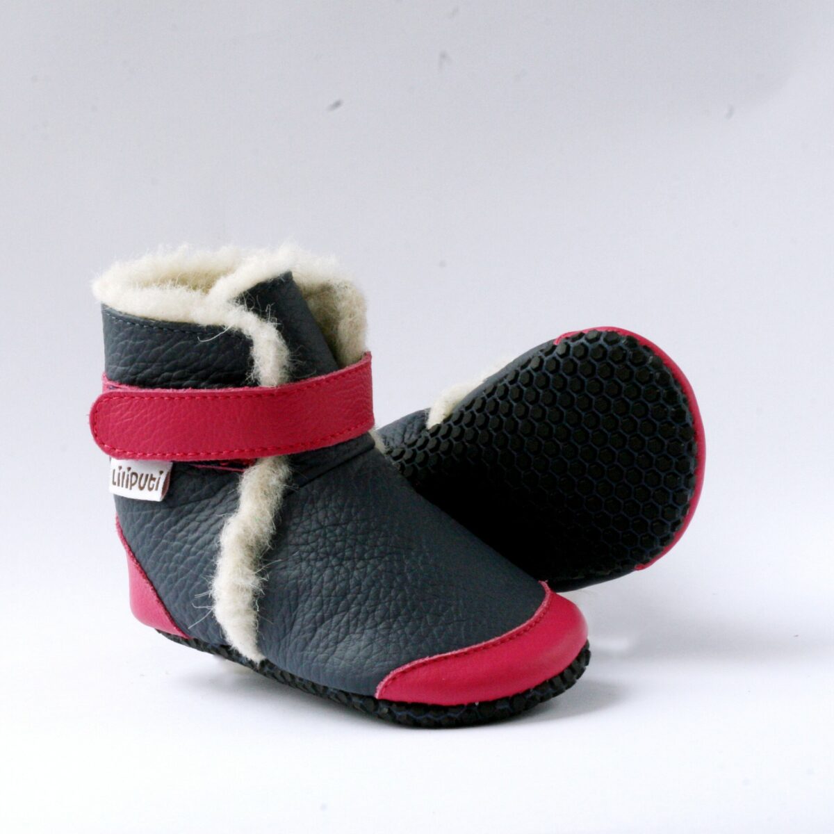 Liliputi Aspen saapad kummitäppidega Laste barefoot jalatsid - HellyK - Kvaliteetsed lasteriided, villariided, barefoot jalatsid