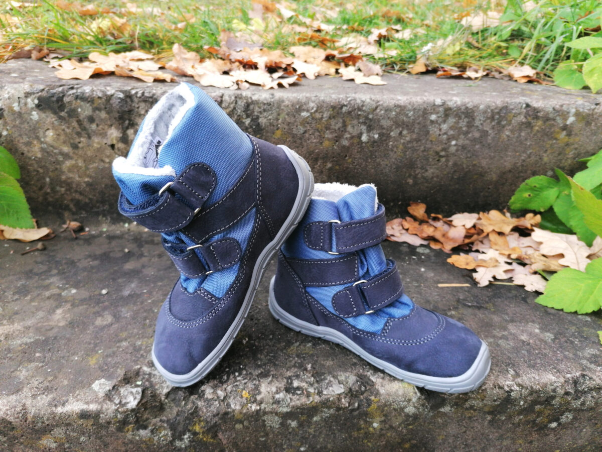 Fare Bare talvesaapad membraaniga, Sinine 33-42 Laste barefoot jalatsid - HellyK - Kvaliteetsed lasteriided, villariided, barefoot jalatsid
