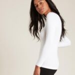 Womens-Long-Sleeve-Top-White-Side