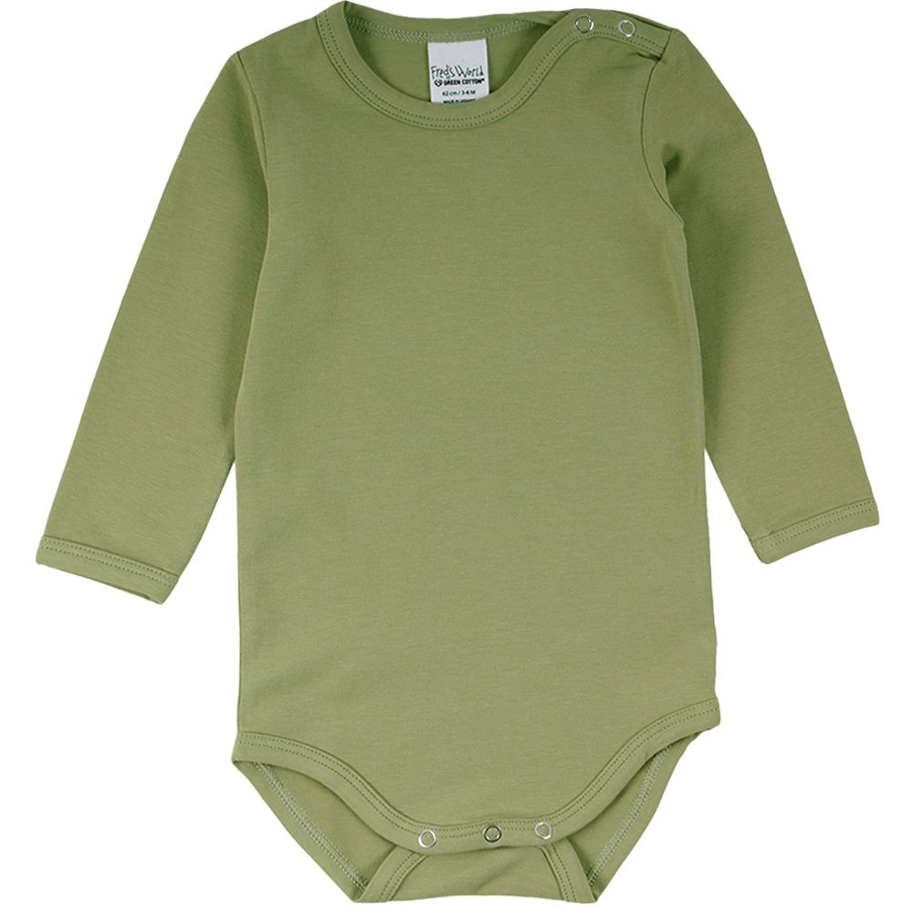 Fred´s World Alfa body, Moss Green Cotton - HellyK - Kvaliteetsed lasteriided, villariided, barefoot jalatsid