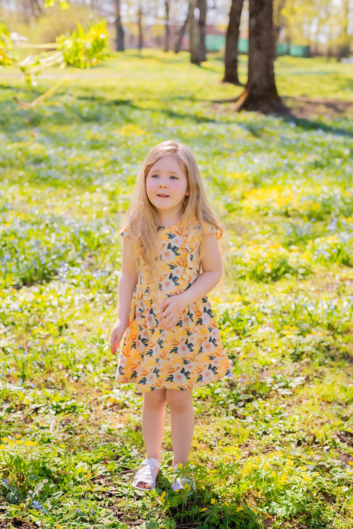 Müsli Bloom kleit, Sun Green Cotton - HellyK - Kvaliteetsed lasteriided, villariided, barefoot jalatsid