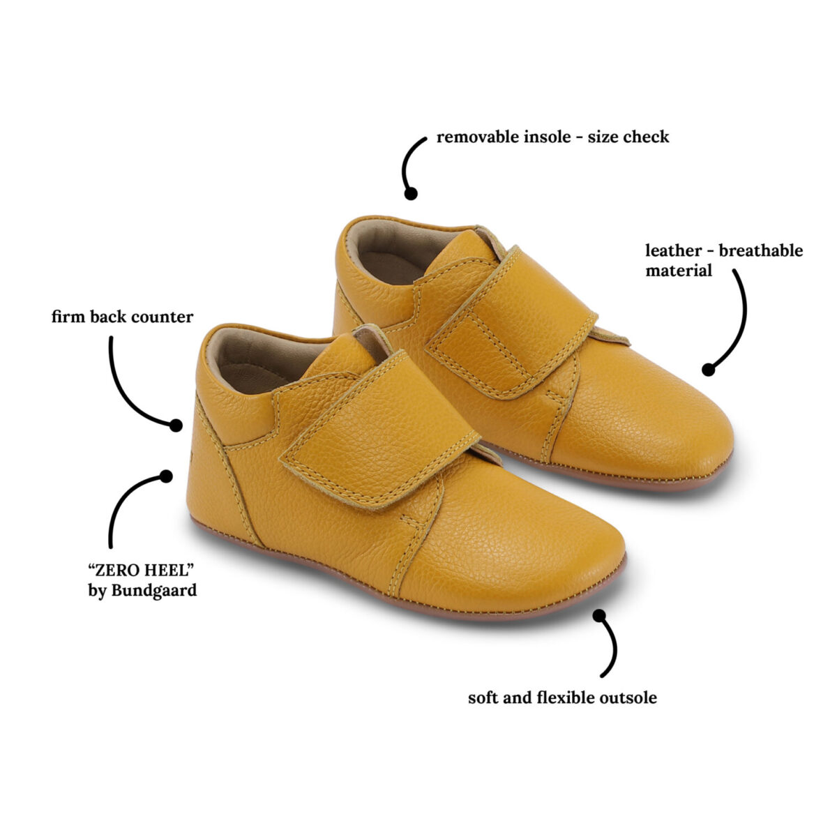 Bundgaard Tannu, Yellow M Laste barefoot jalatsid - HellyK - Kvaliteetsed lasteriided, villariided, barefoot jalatsid
