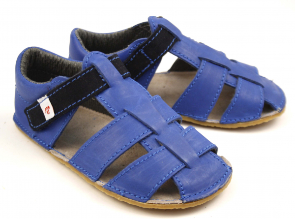 EF barefoot nahast sandaalid, Royal Blue Laste barefoot jalatsid - HellyK - Kvaliteetsed lasteriided, villariided, barefoot jalatsid