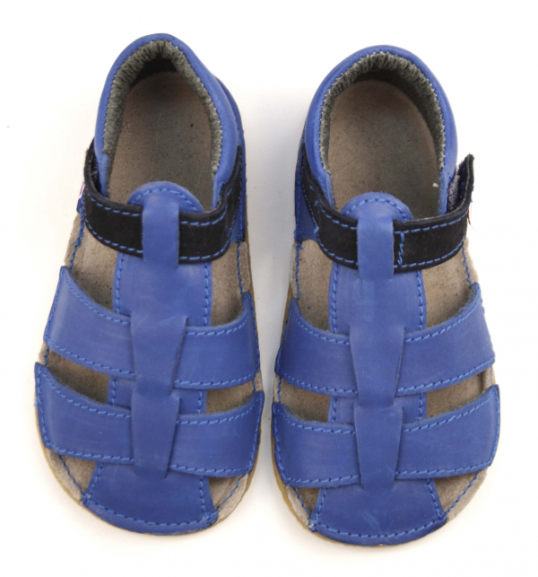 EF barefoot nahast sandaalid, Royal Blue Laste barefoot jalatsid - HellyK - Kvaliteetsed lasteriided, villariided, barefoot jalatsid