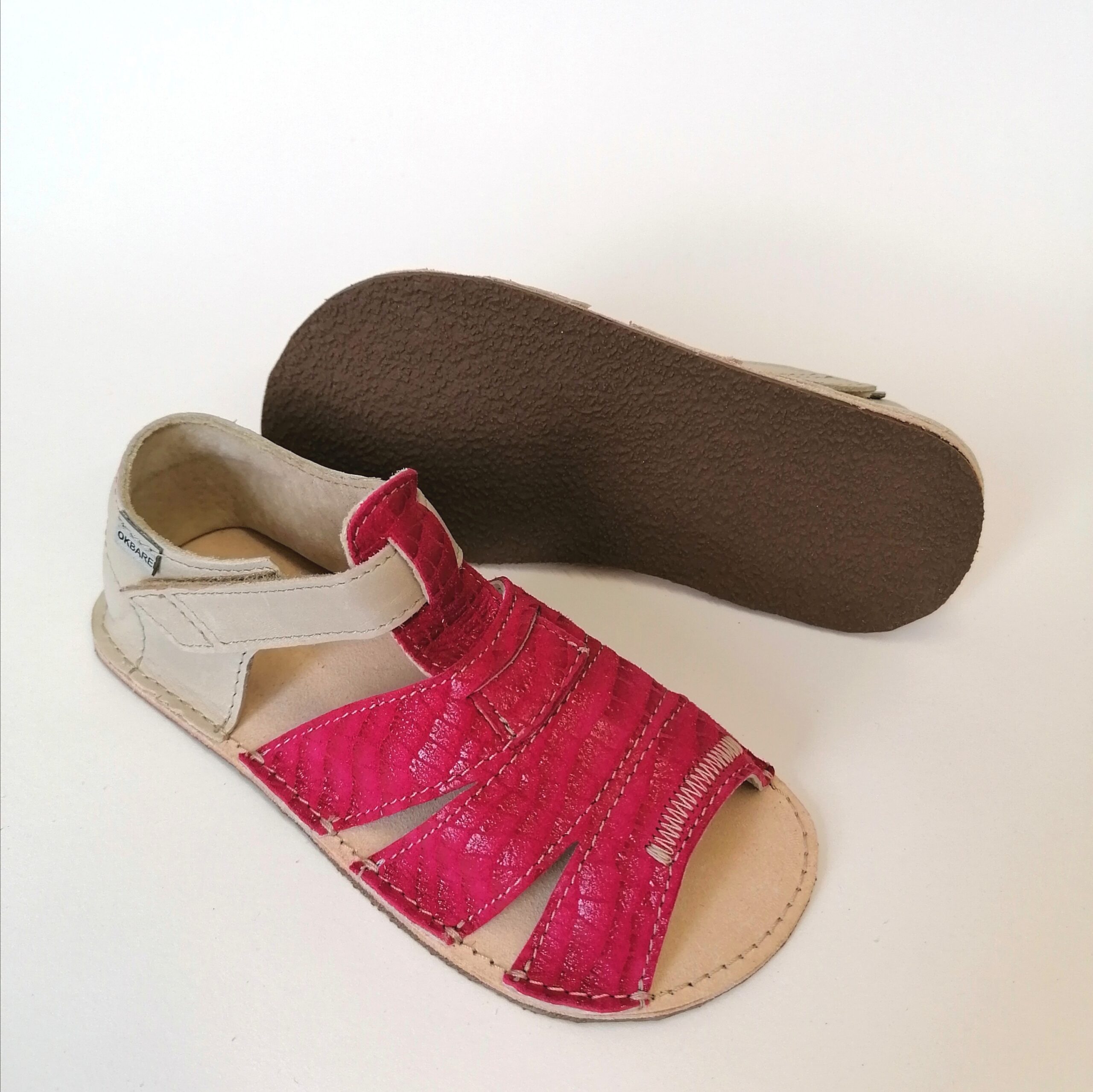Ok Bare Miami sandaalid, White (G) Laste barefoot jalatsid - HellyK - Kvaliteetsed lasteriided, villariided, barefoot jalatsid
