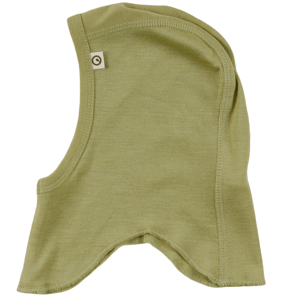 Müsli Woolly silk balaclava baby, Moss Green Cotton - HellyK - Kvaliteetsed lasteriided, villariided, barefoot jalatsid